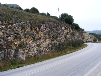 Gesteins-Schichten an der E 55